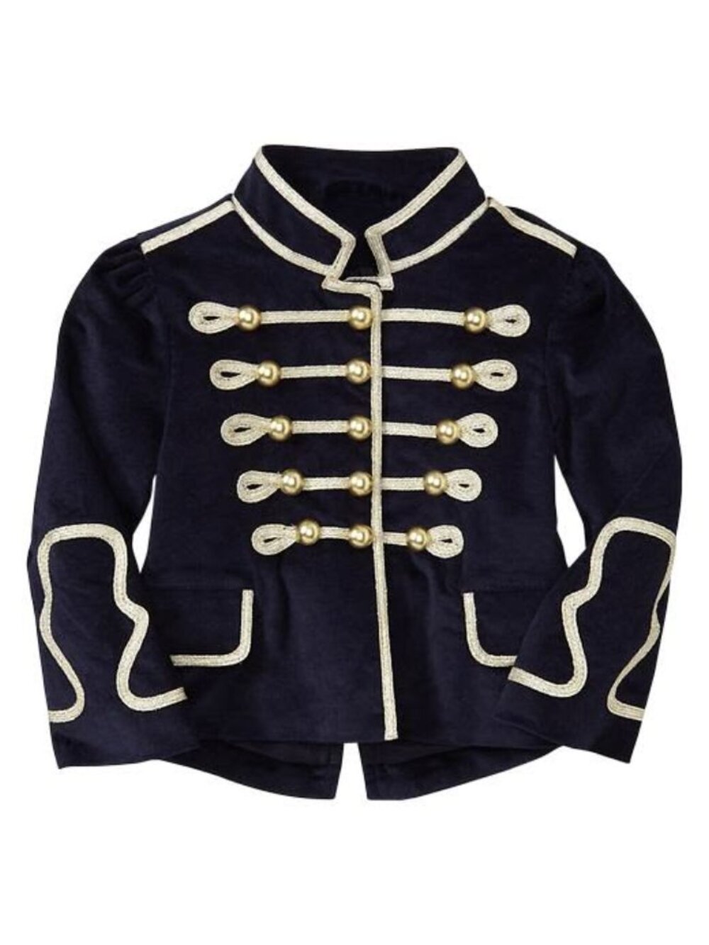 Gap Kids Velvet Navy Captain Collection jacket military gold button size 2